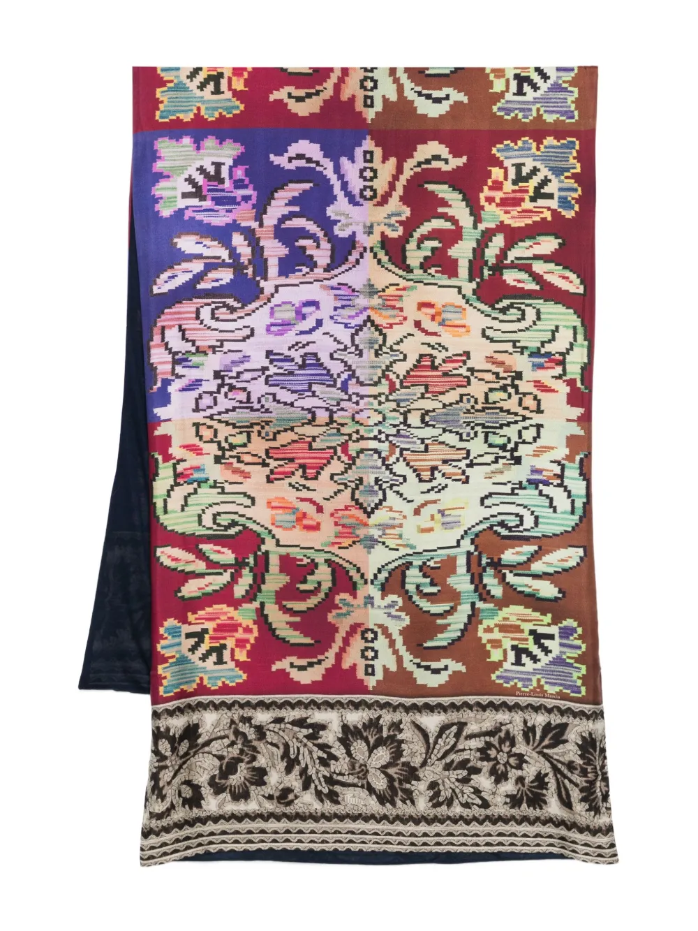 

Шарф с полноформатным принтом Pierre-Louis Mascia, коричневый