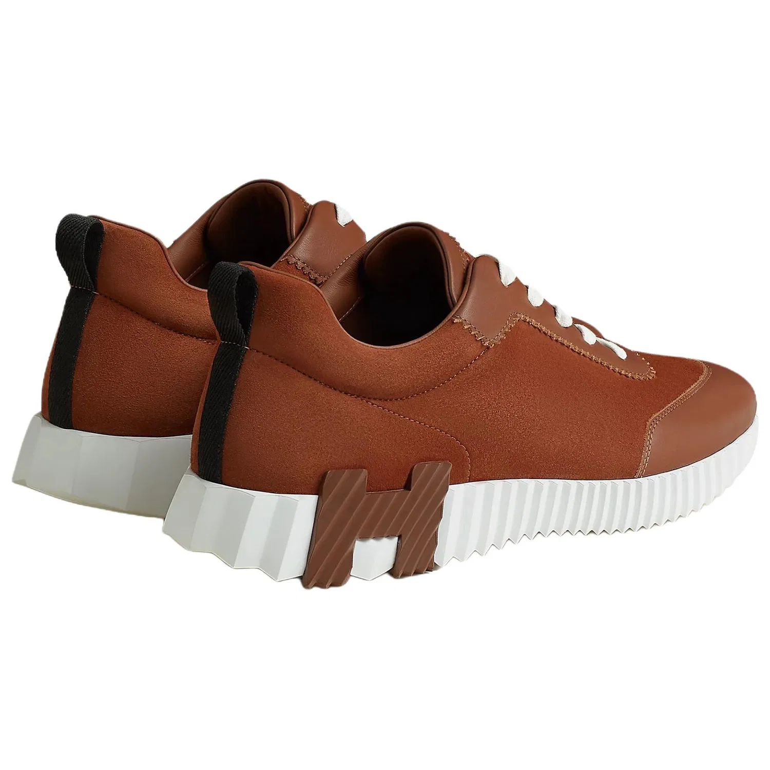 Кроссовки низкие 4см Hermes Brown — фото 4