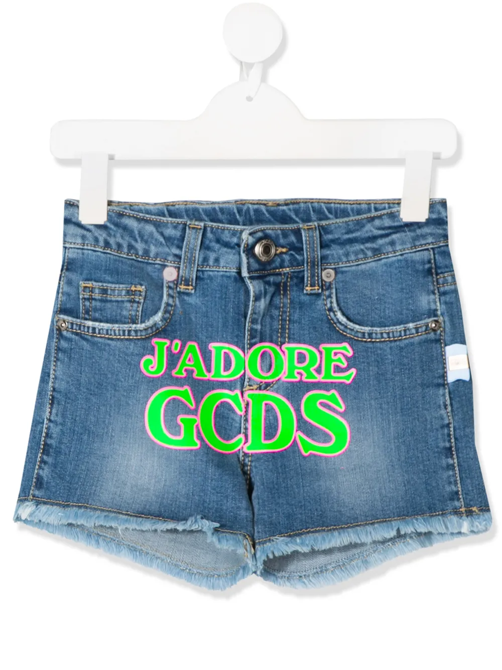 

Джинсовые шорты с логотипом Gcds Kids, синий