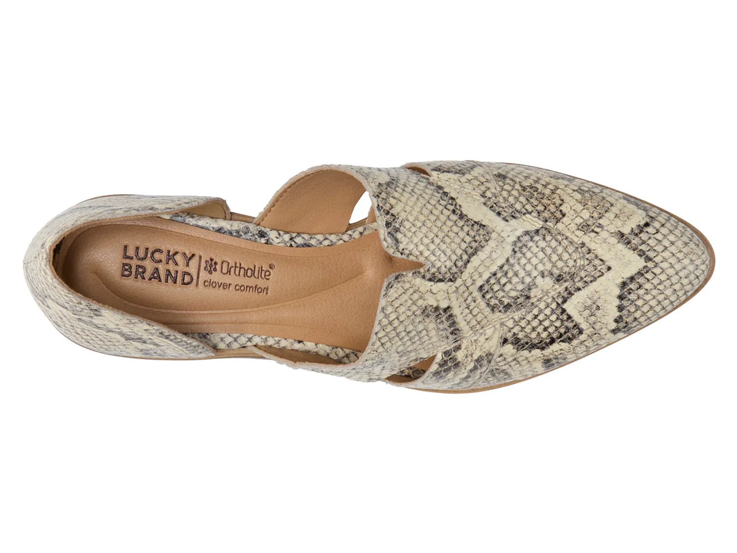 Слипоны Lucky Brand Minnsy Slip-On, Beige Snake Print Leather — фото 4