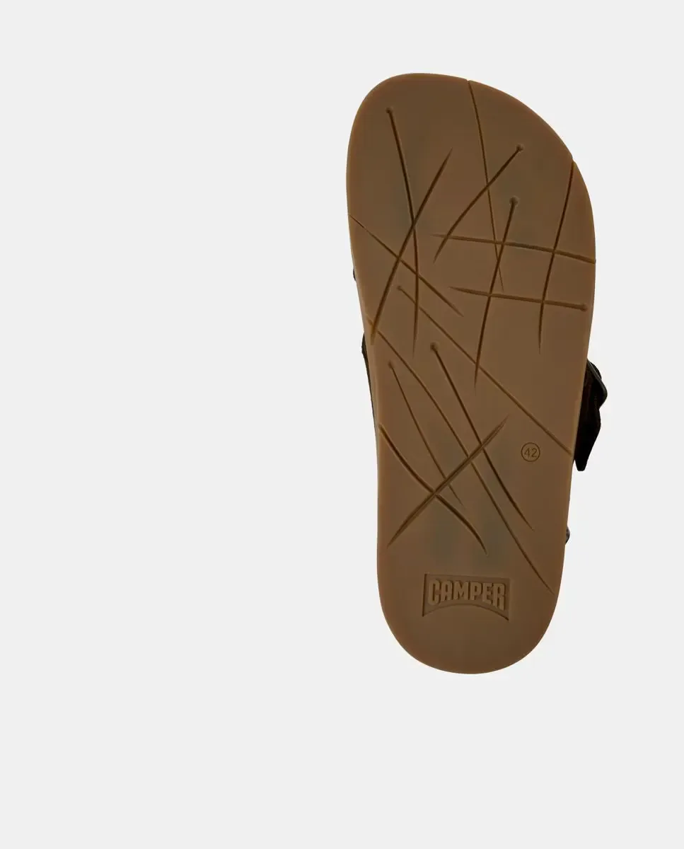 Мужские кожаные сандалии Lluc Sandal Camper, темно-коричневый — фото 4