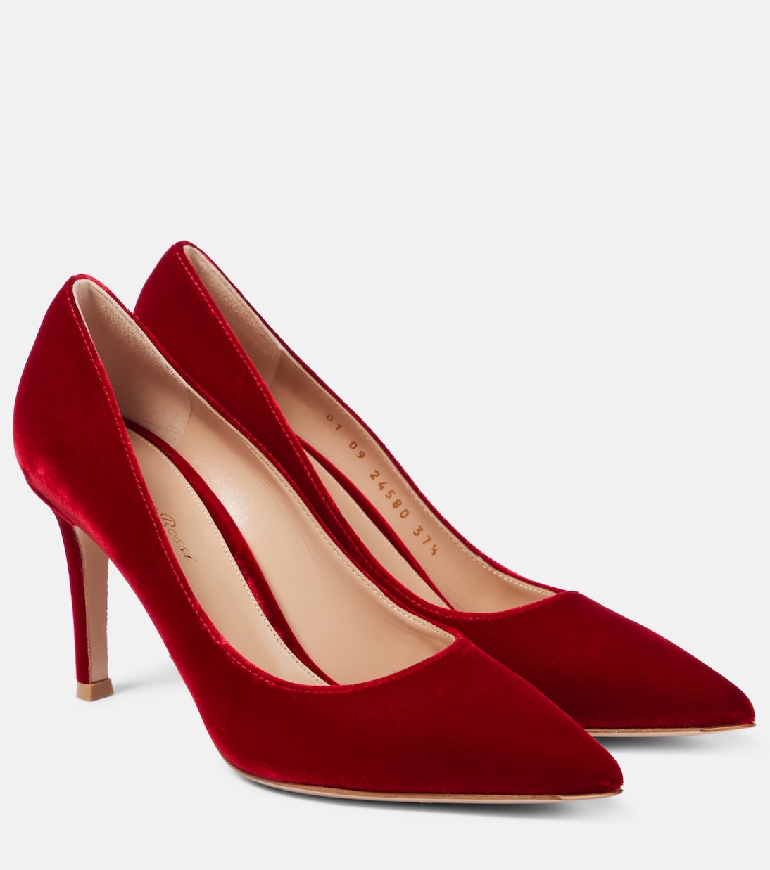 Бархатные туфли Gianvito 85 Gianvito Rossi, Tabasco Red
