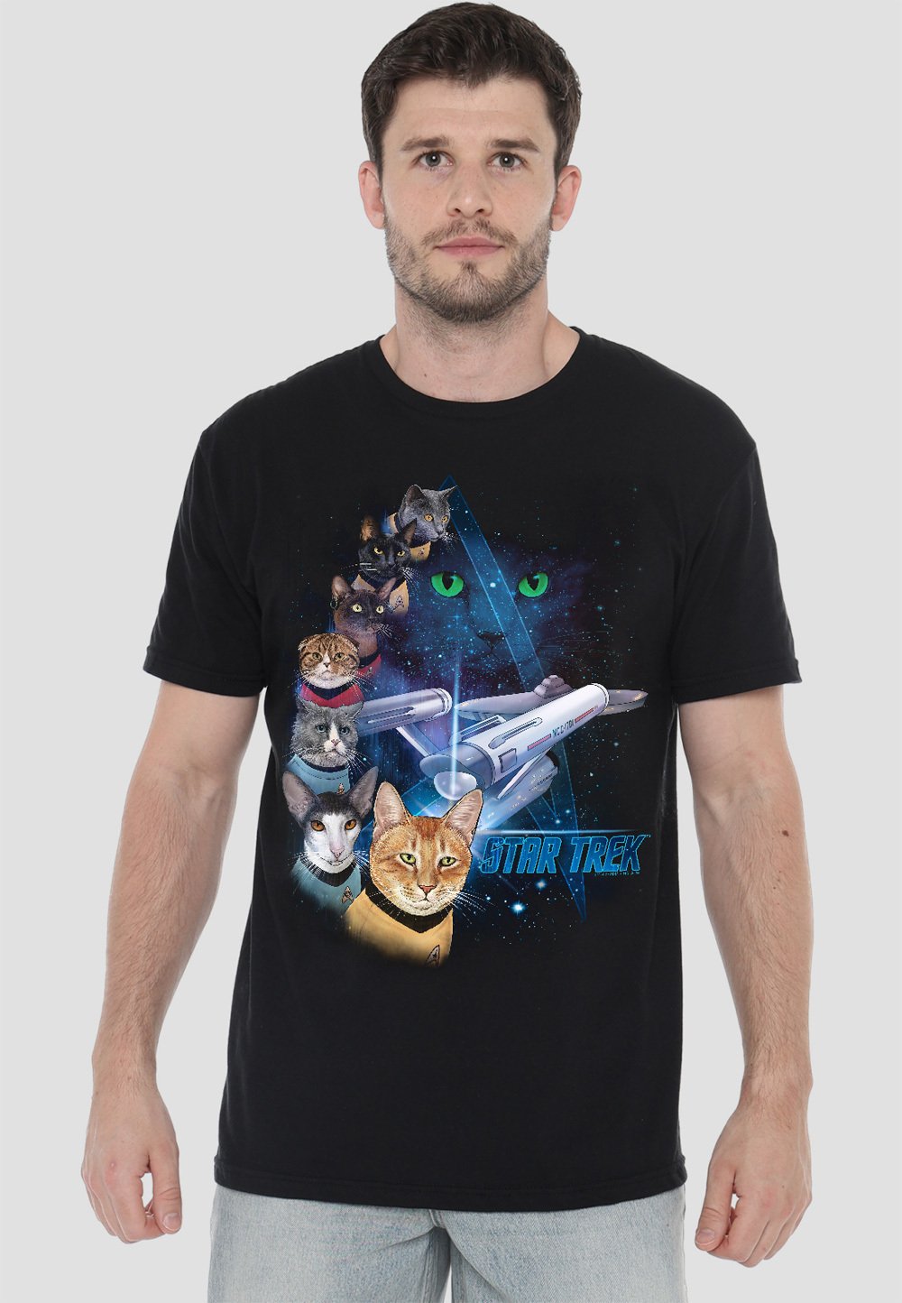 

Футболка с принтом STAR TREK FELINE GALAXY Cotton Soul, черный