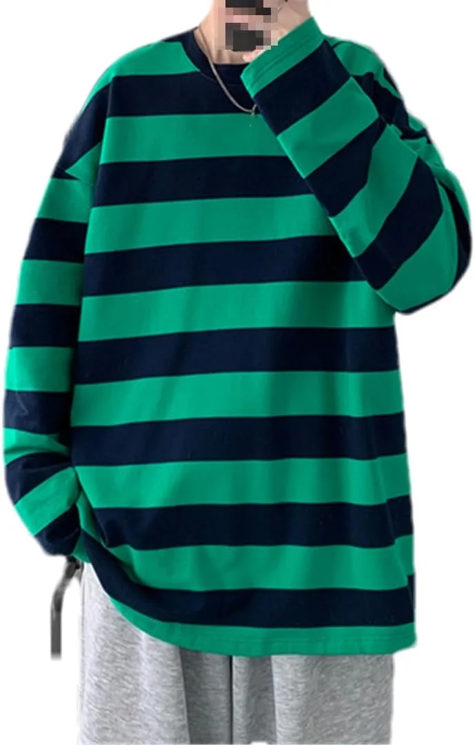 

Футболка мужская весенне-осенняя в полоску с длинным рукавом Fnfmrfmr