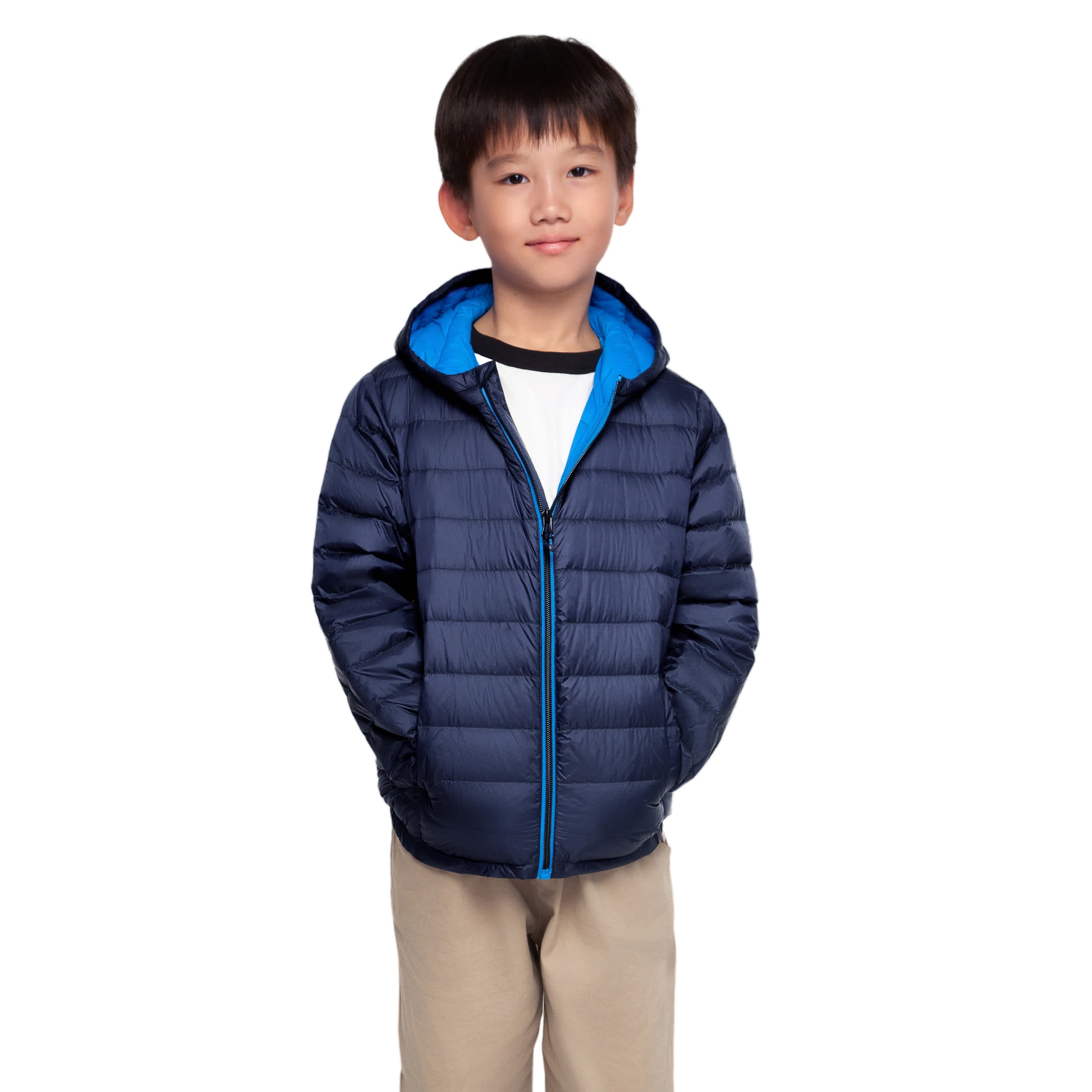 

Детская ультралегкая пуховая куртка Rokka&Rolla для мальчиков, которую можно сложить и убрать, темно-синий