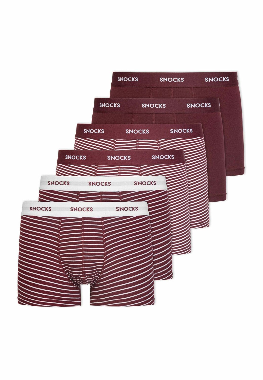 

Боксеры SNOCKS Boxershorts aus Bio-Baumwolle 6 Stück, цвет Rote Streifen