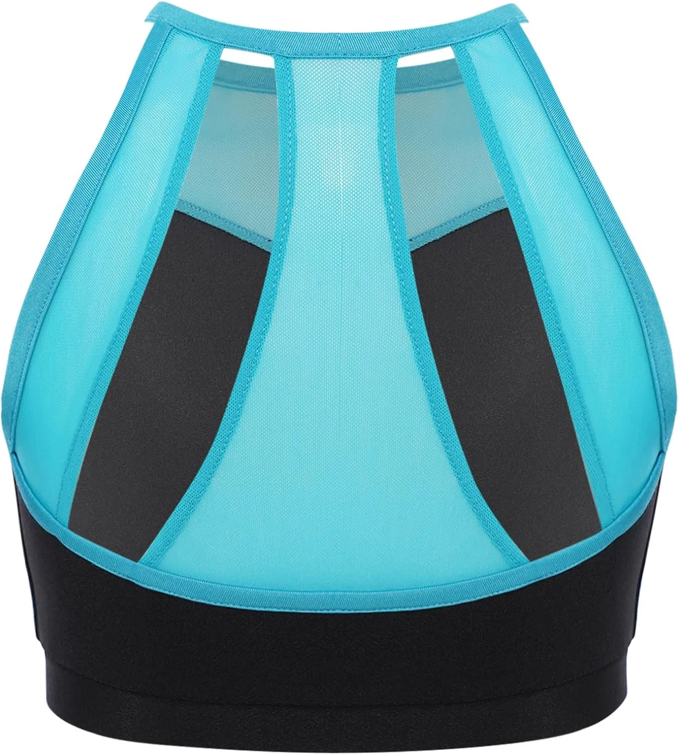 Детский топ Freebily с цветовыми блоками и сетчатой вставкой, Light Blue — фото 2