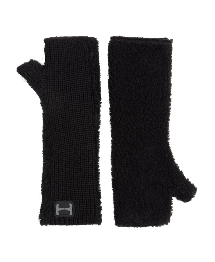 

Вязаные флисовые перчатки Hogan, черный