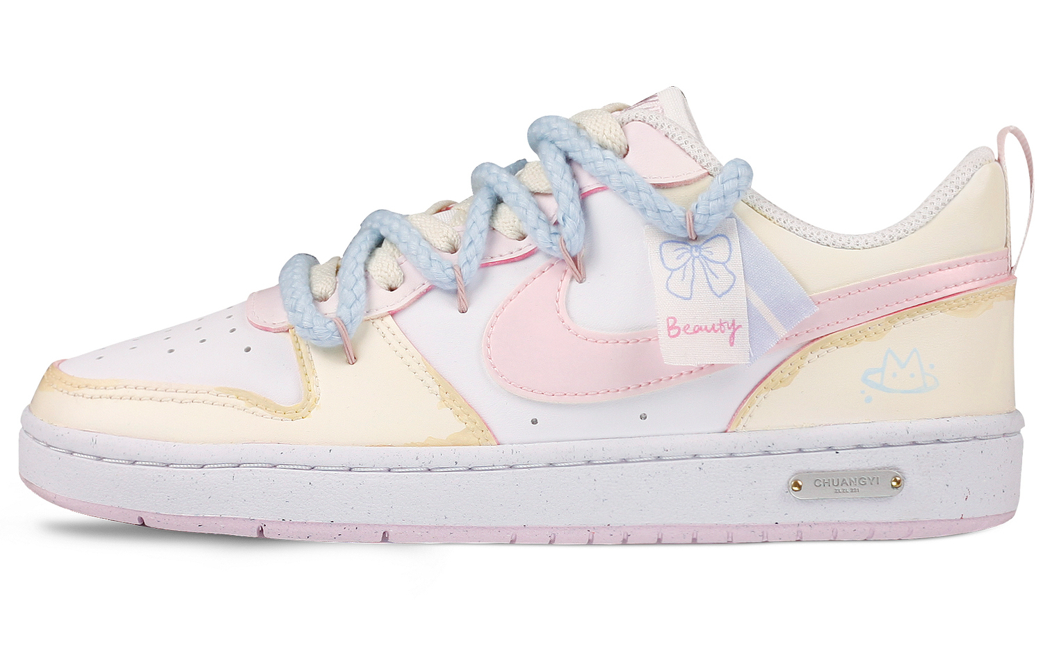 

Nike Court Borough2 устойчивые к истиранию низкие кроссовки для скейтбординга White Pink детские