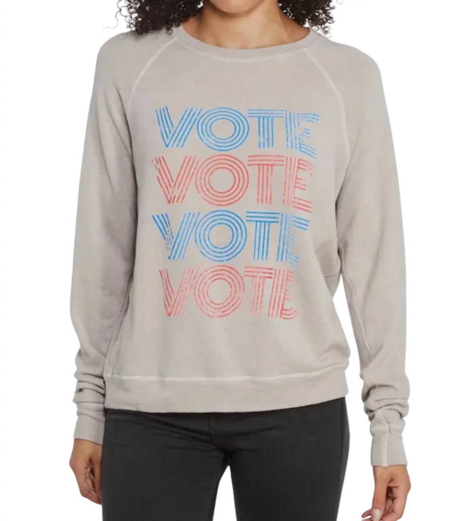 

Серый свитшот Vote Good hYOUman