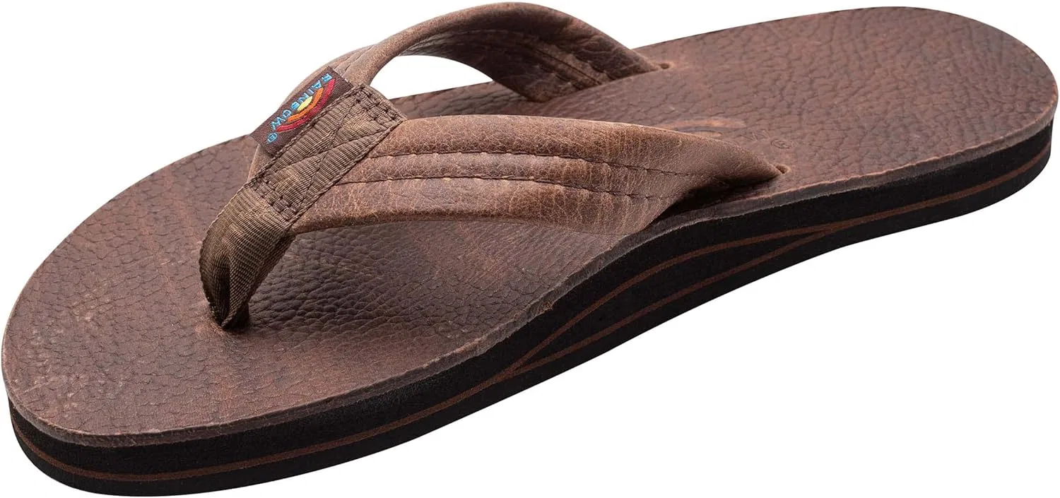 Мужские сандалии Rainbow из роскошной кожи - однослойная поддержка свода стопы Rainbow Sandals, Oak