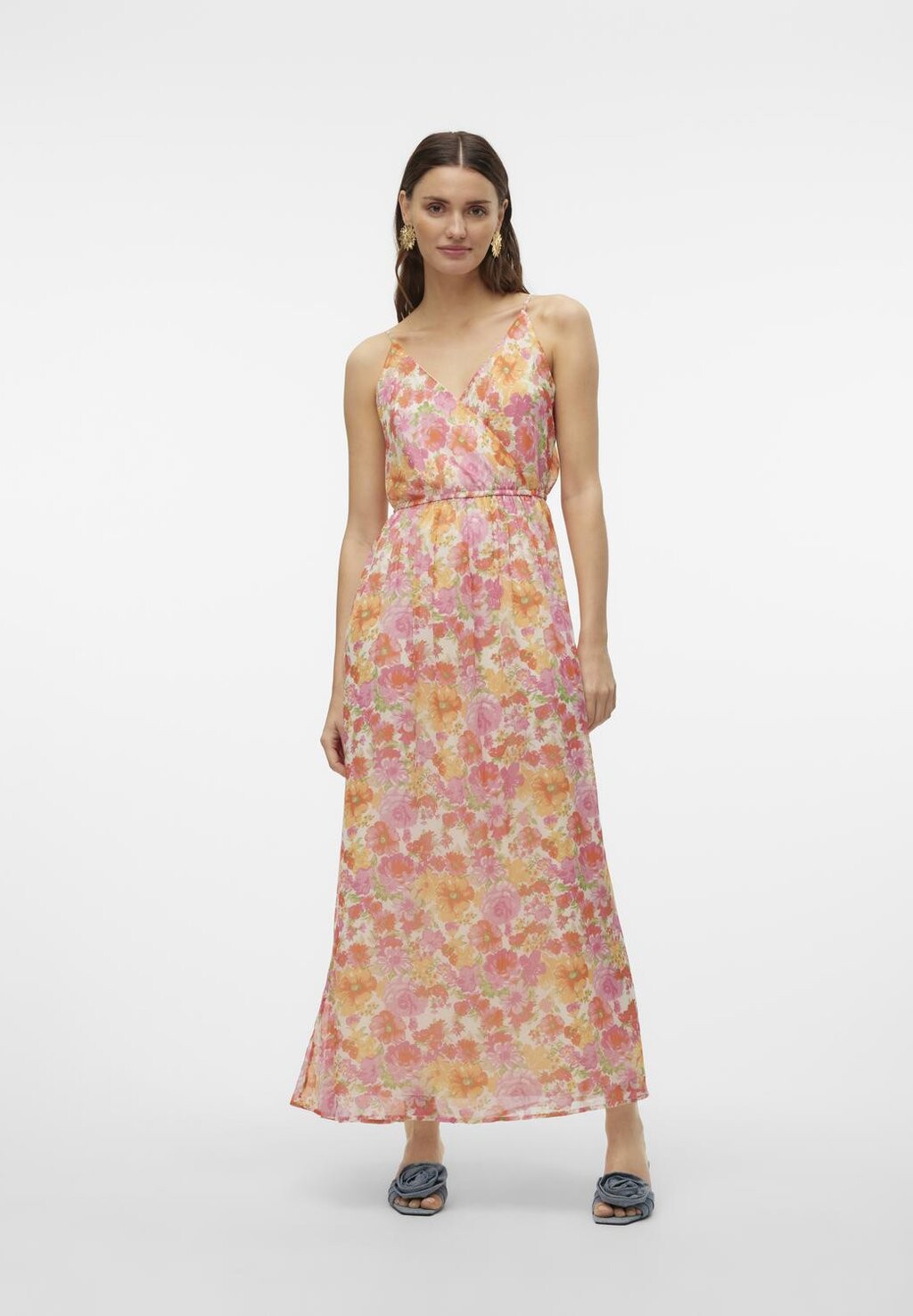 

Длинное платье VMSMILLA SINGLET WRAP Vero Moda, бежевый