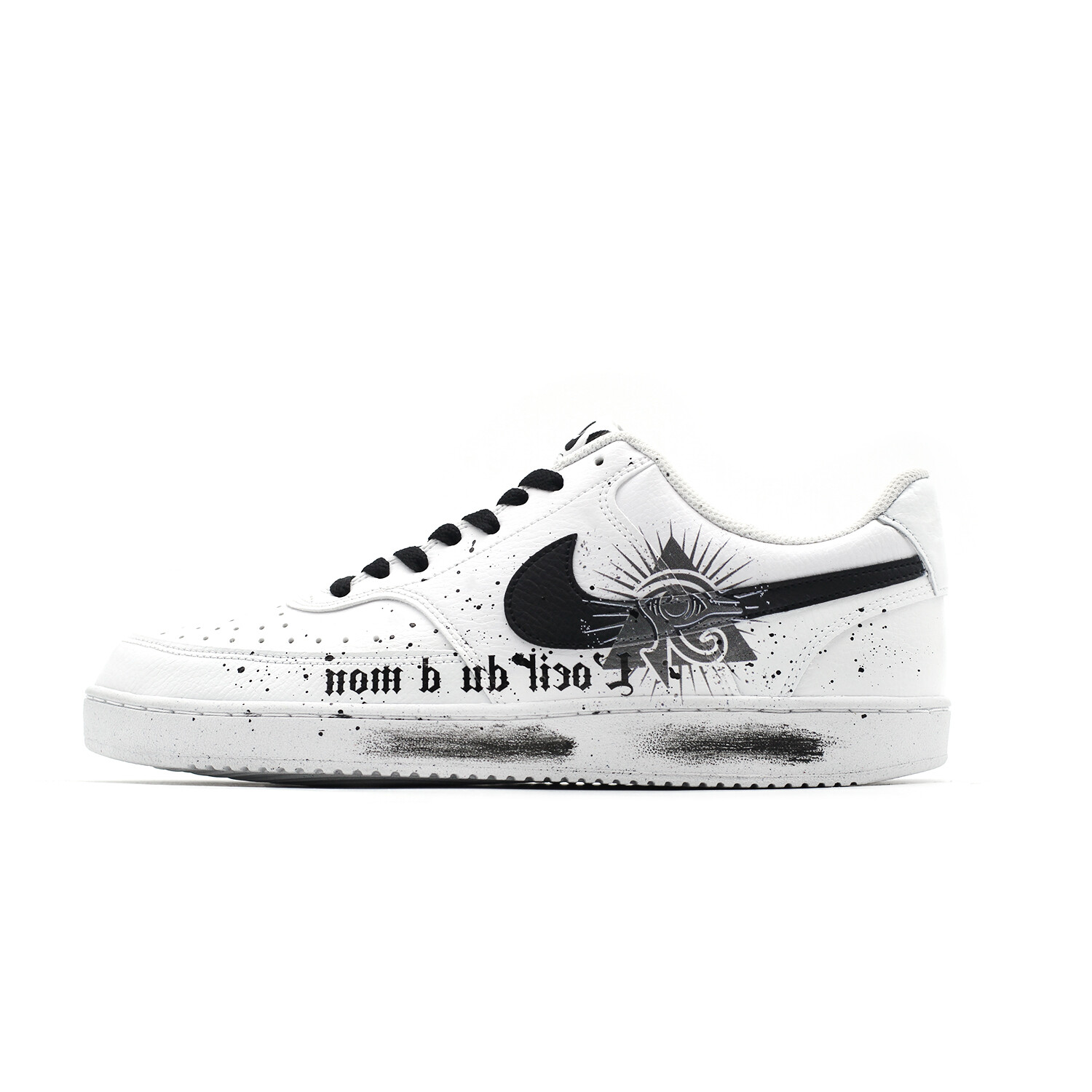 

Кроссовки Nike Court Vision 1 Skateboarding Shoes Men Low-top White/black, черный/белый