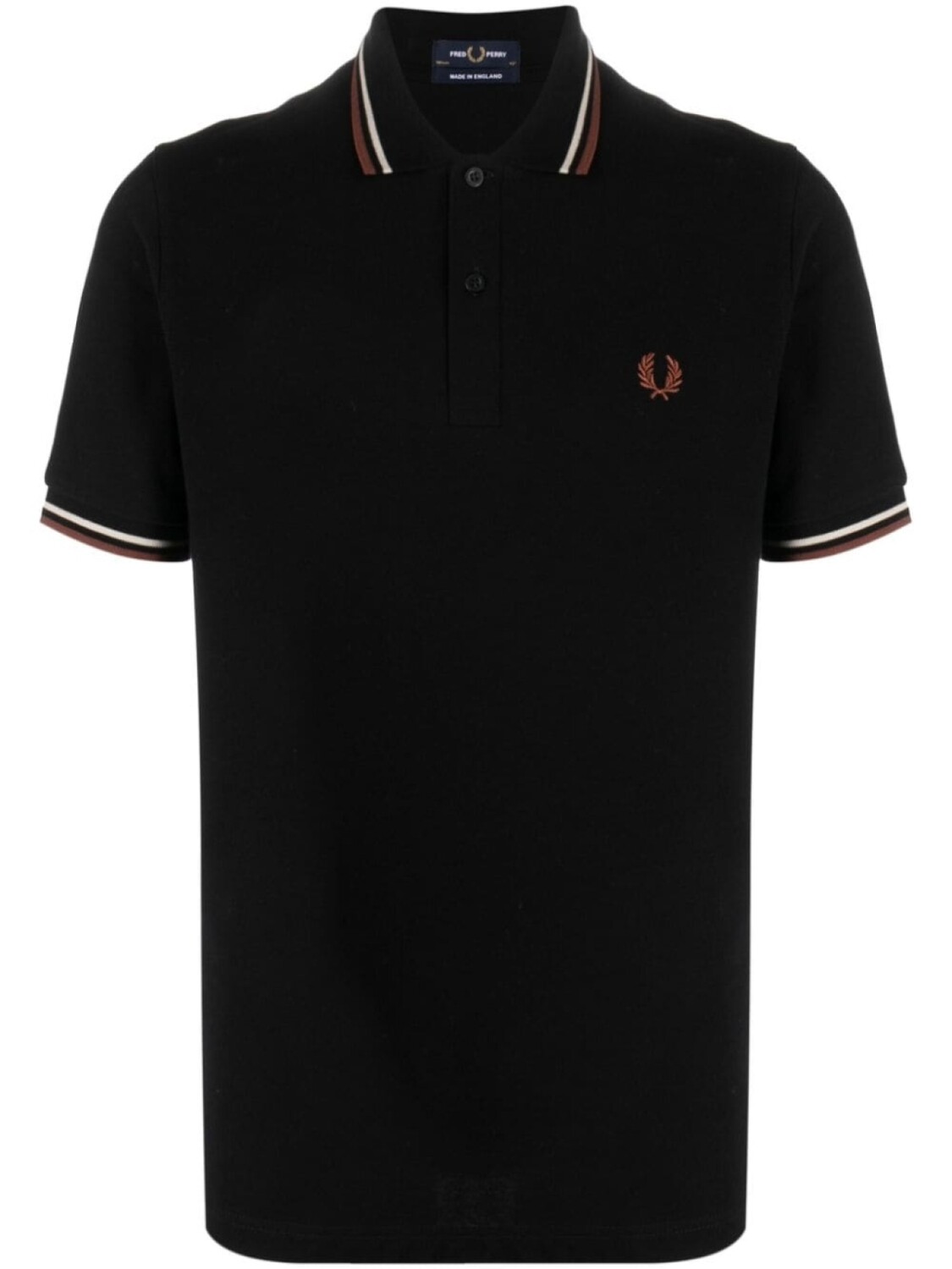 

Fred Perry logo-embroidered cotton polo shirt, черный