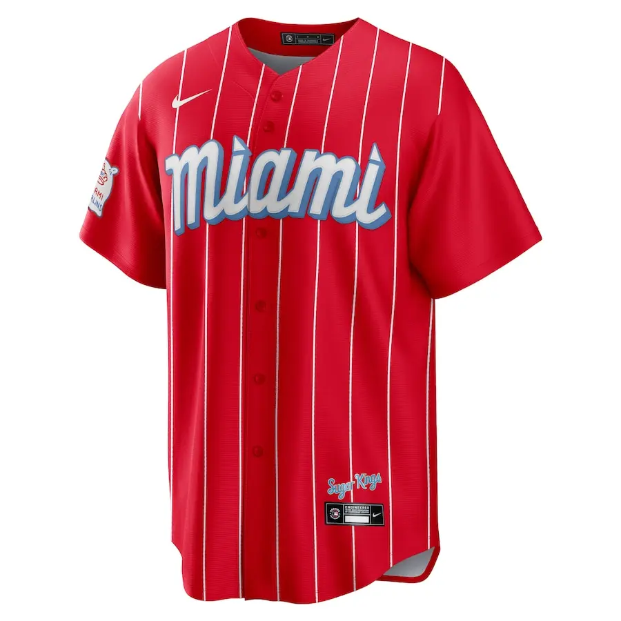 Nike Красная бейсбольная куртка Miami Marlins City Connect мужская, Red — фото 3