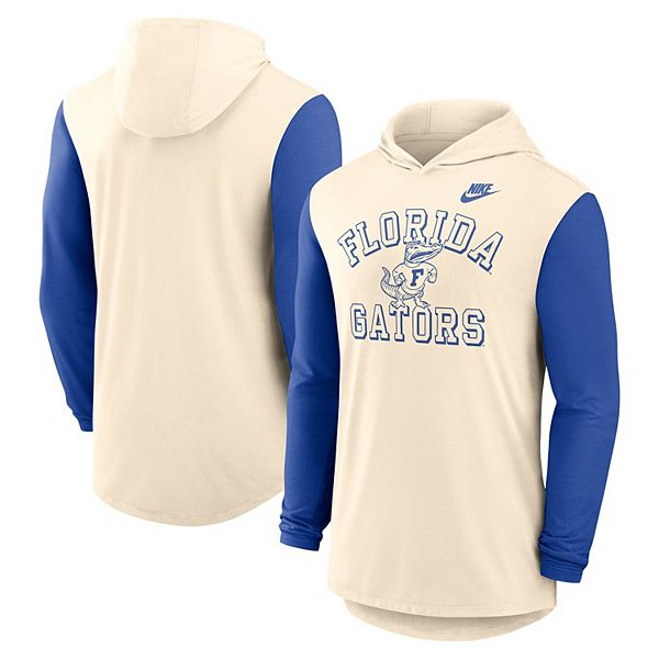 Мужская толстовка с капюшоном natural/royal florida gators legacy color-block tri-blend performance Nike — фото 2