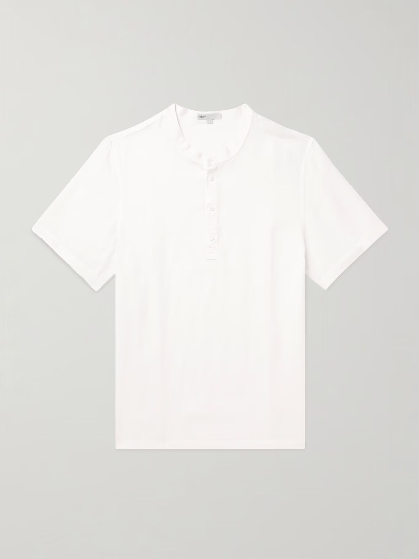 

Футболка Henley из смеси льна и лиоцелла ONIA, белый
