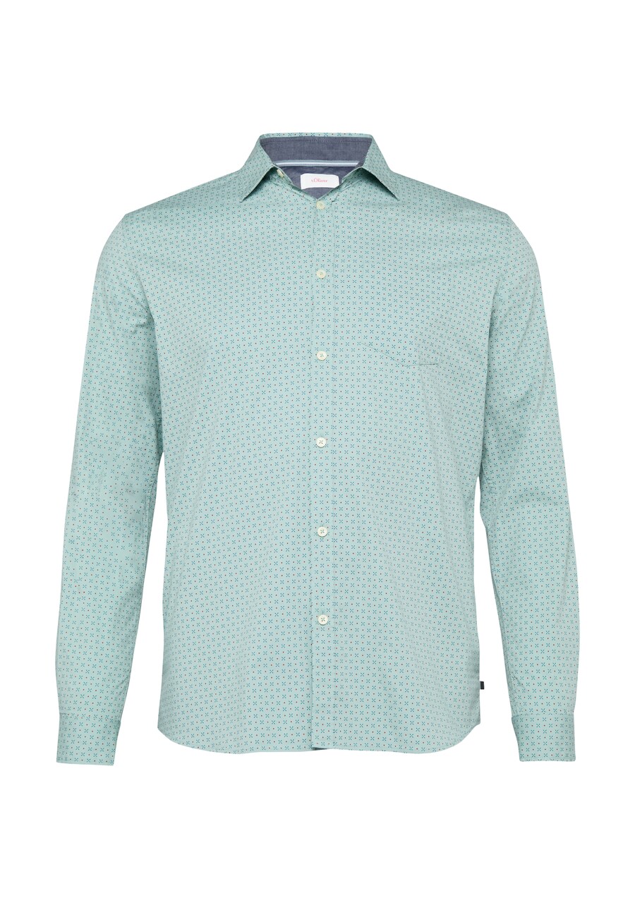 

Повседневная рубашка s.Oliver Slim fit Button Up Shirt, пастельный зеленый