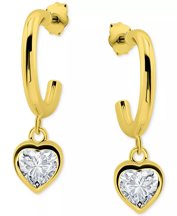 

Серьги-Полукольца с подвесками в форме сердца из кубического циркония Giani Bernini, gold