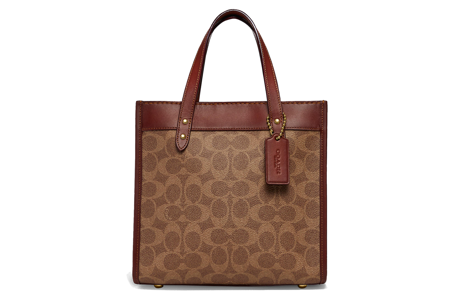 

COACH Полевая холщовая сумка с кожаной отделкой
