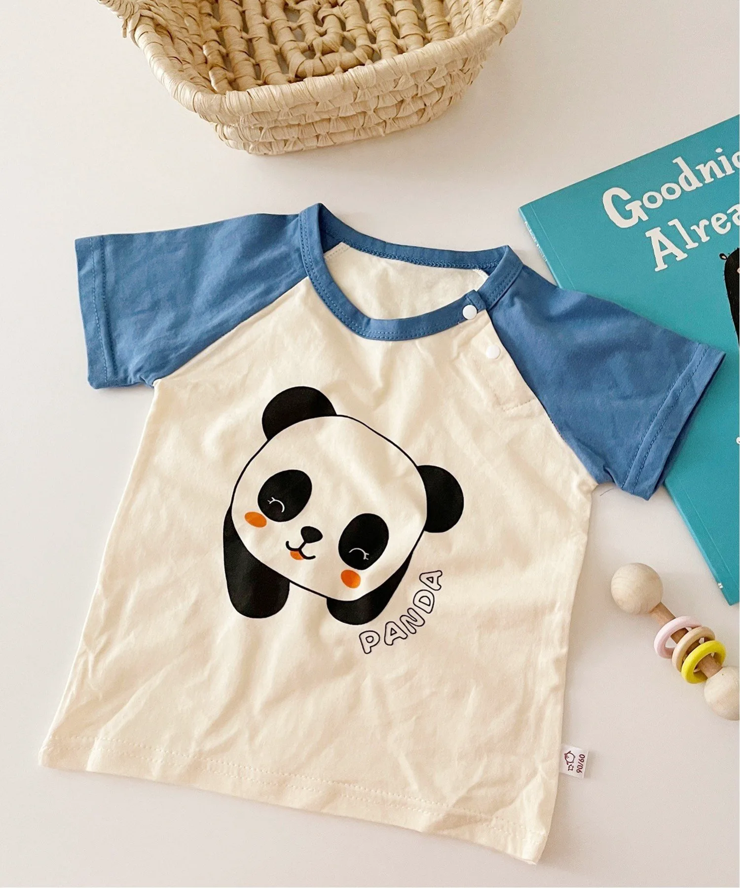 Милая футболка с коротким рукавом и принтом животного. Aimoha Kids, Blue and other shades