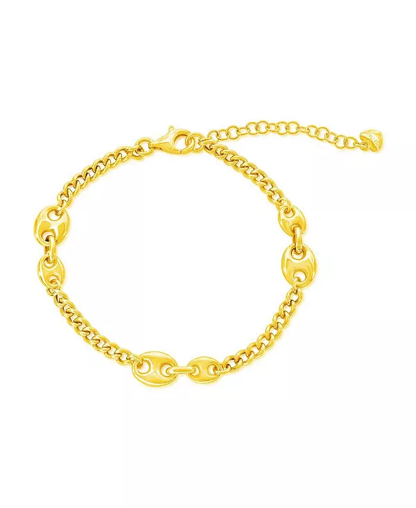 

Браслет из стерлингового серебра в морском кубинском стиле Simona, gold