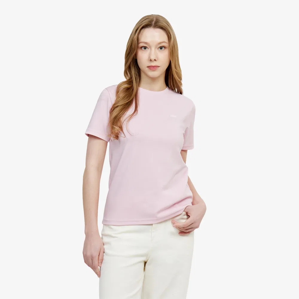 Женская базовая футболка, розовая, от Lacoste