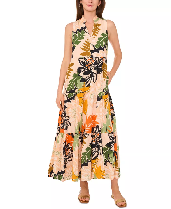 

Женское бесшовное многослойное макси-платье Vince Camuto, мультиколор