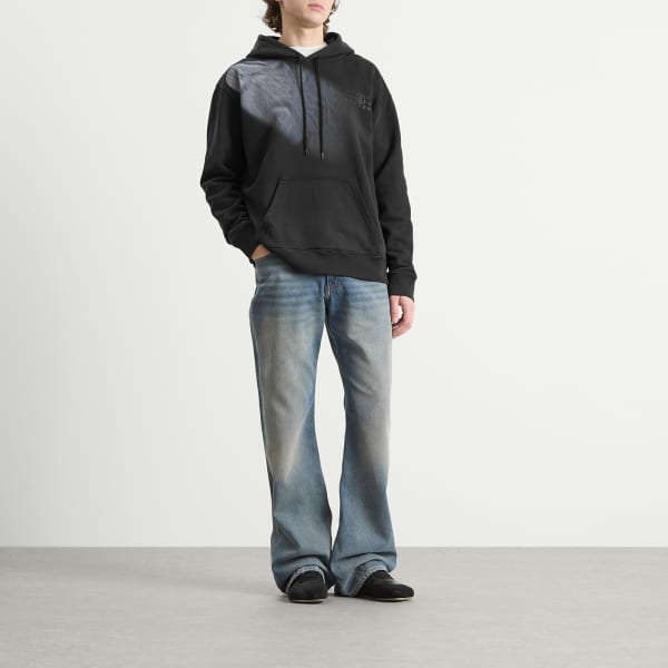 Толстовка с капюшоном в виде светового луча Mm6 Maison Margiela, washed черный — фото 4