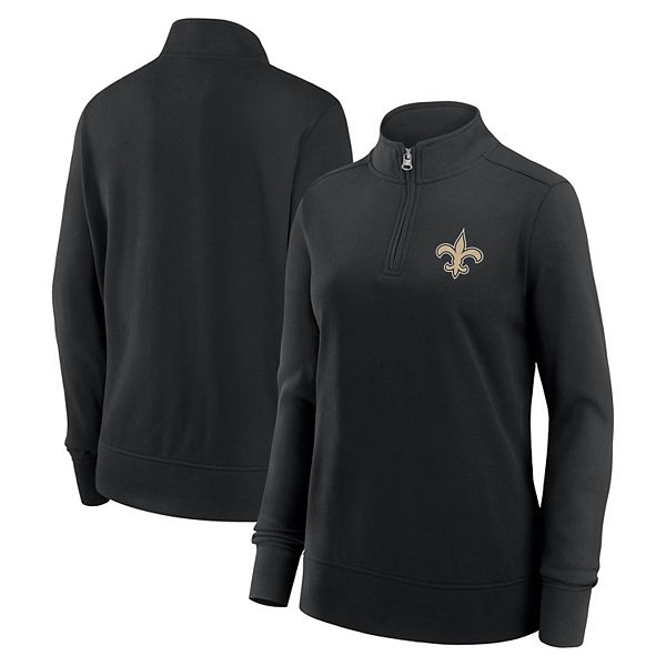 

Женская черная куртка New Orleans Saints Velocity с четвертью молнией Unbranded