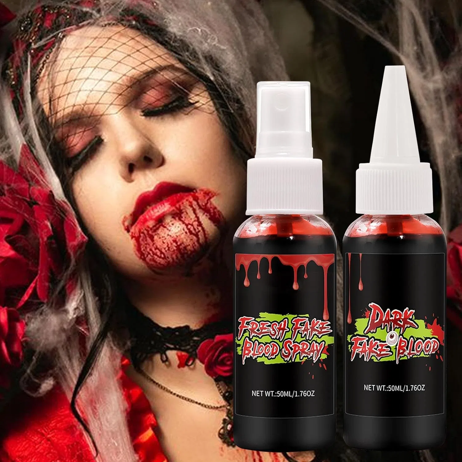 Набор грима для Хэллоуина Fake Blood Chip+Spray, 2 шт — фото 3