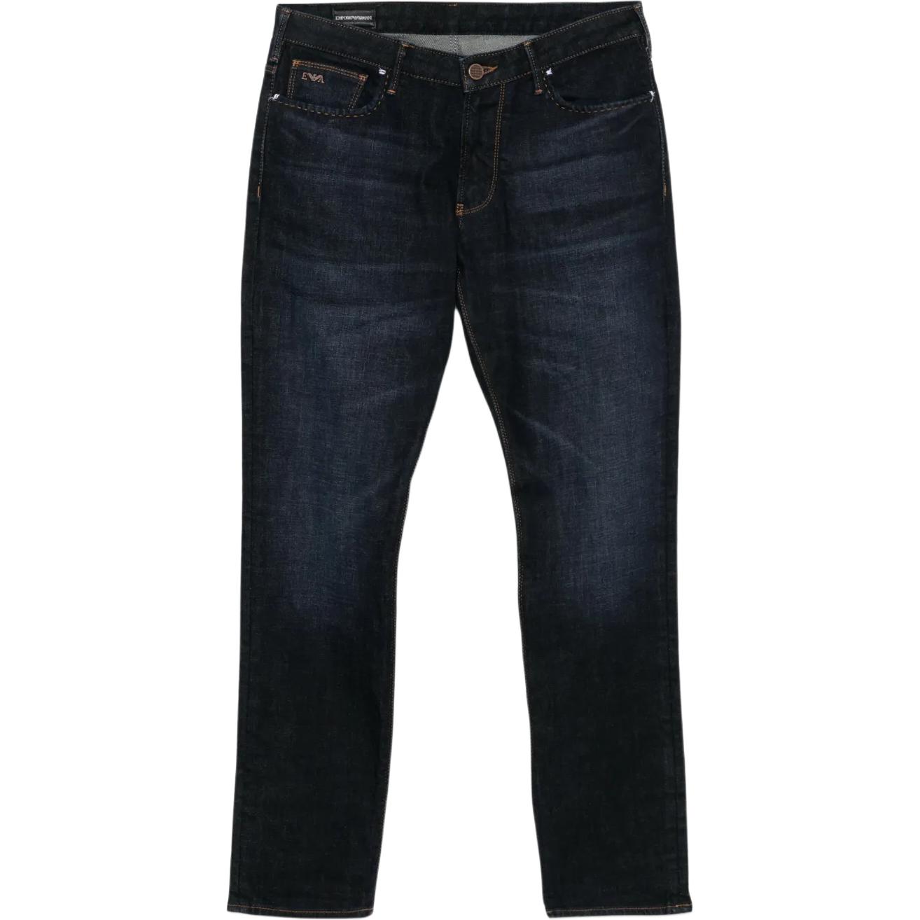 

Джинсы прямого кроя с логотипом EMPORIO ARMANI, индиго