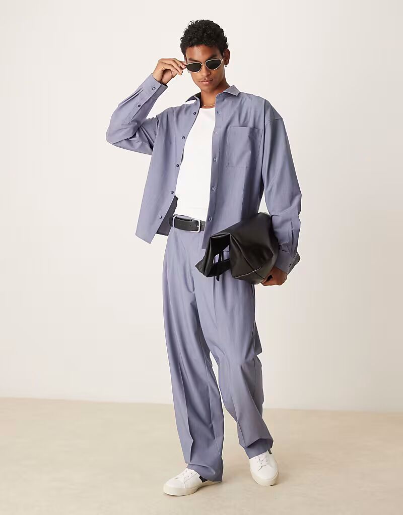 

Рубашка свободного кроя в стиле 90-х синего цвета Asos Design