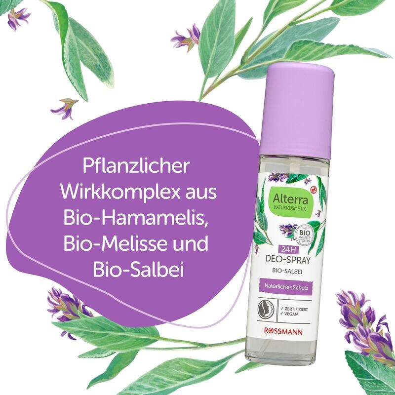 Дезодорант-спрей органический шалфей Alterra NATURKOSMETIK, 75 ml — фото 4