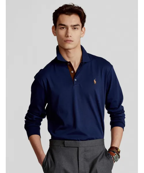 

Футболка поло Slim fit Polo Ralph Lauren, синий