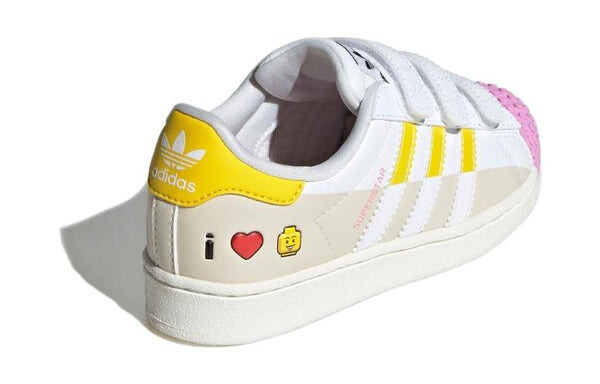 Кроссовки originals x lego superstar на липучке Adidas, белый — фото 4
