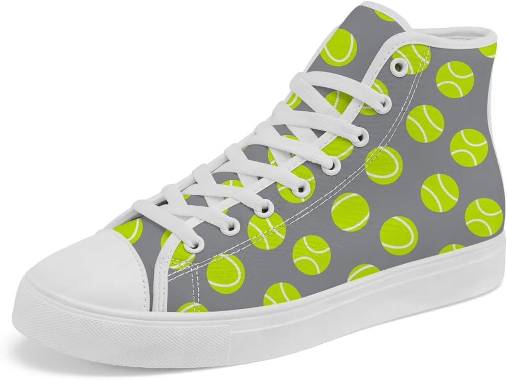 

Кеды на высокой подошве Chebing для мужчин и женщин с принтом теннисного мяча, шнуровкой и повседневным стилем, серый