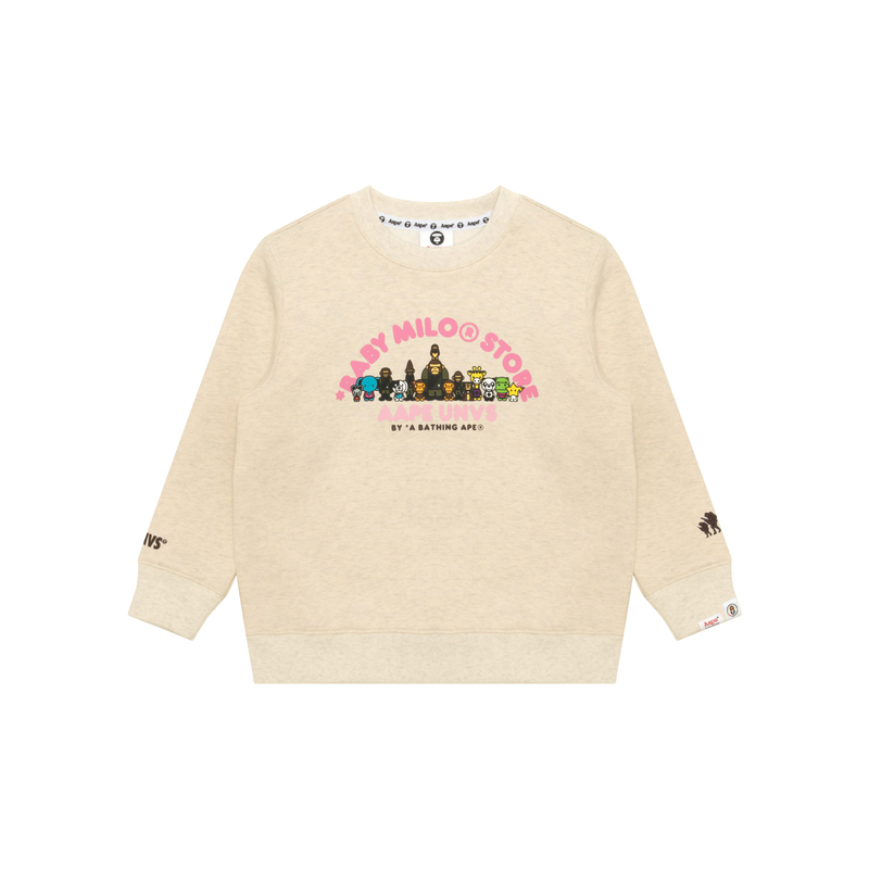 

Aape Детская толстовка BABY MILO STORE от A BATHING APE, осень/зима 2025, цвет экрю, для детей от 3 до 7 лет