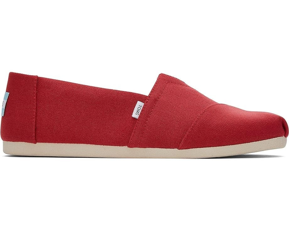 Мужские повседневные кроссовки Toms Classic Alpargata из красной парусины без застежек ZAP375 Toms, красный — фото 2