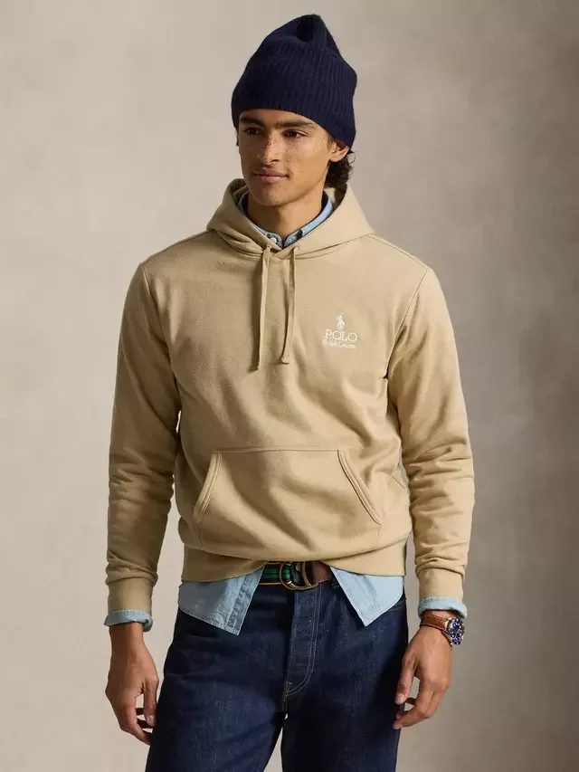 Худи Polo из хлопковой смеси, винтажный цвет хаки Ralph Lauren