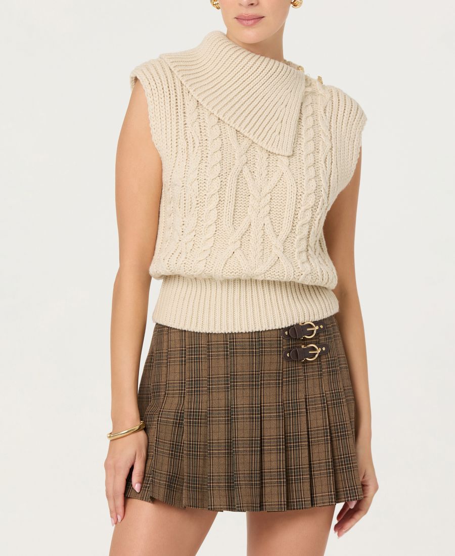 

Женский свитер без рукавов Kirstin с круглым вырезом ASTR the Label, Cream