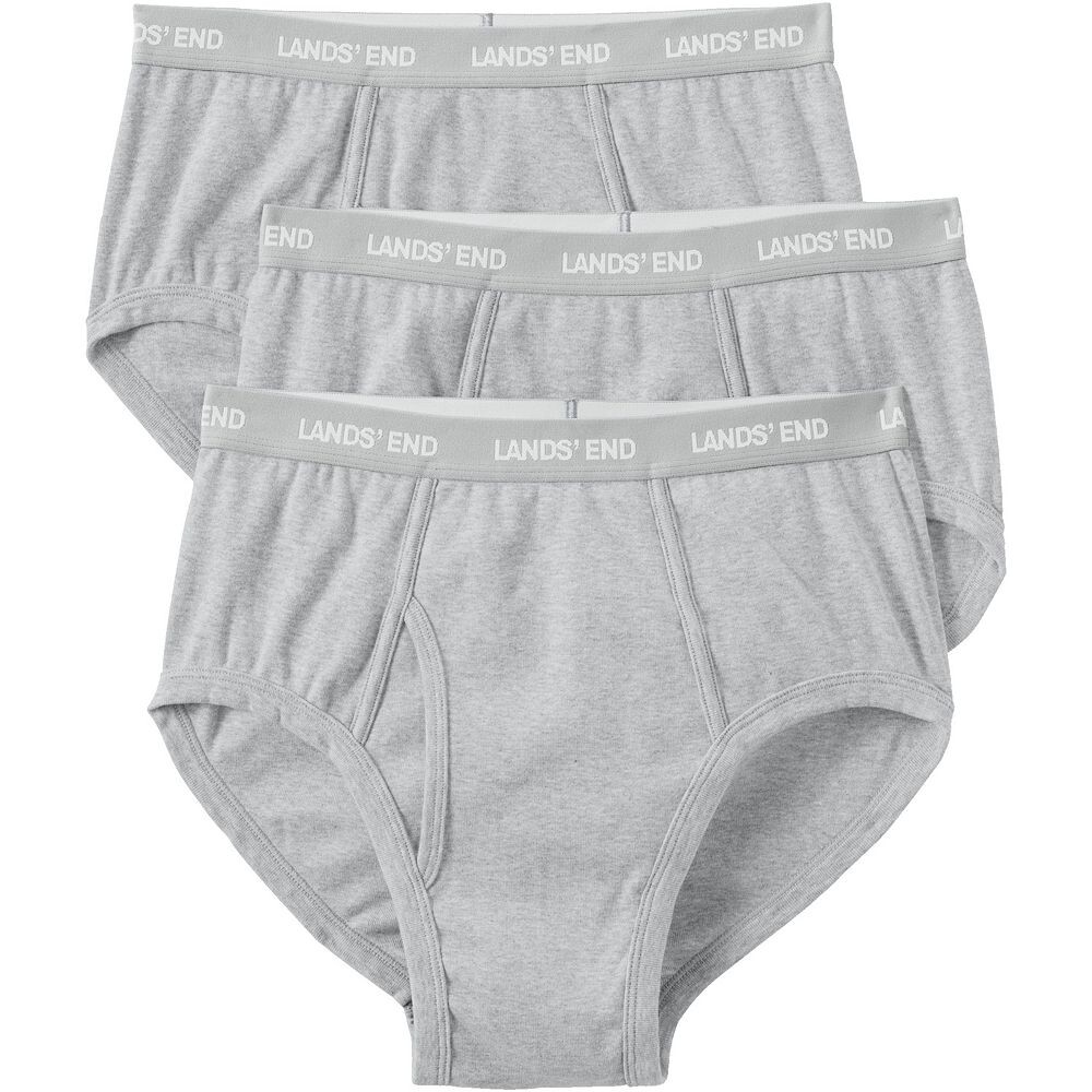 

Комплект из трех трикотажных трусов Big & Tall Lands' End, цвет Gray Heather