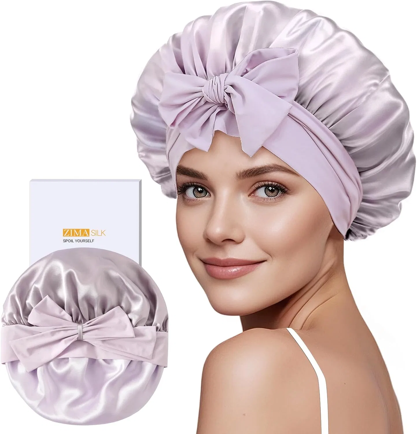 Шапочка для душа и сна ZIMASILK из 100% шелка тутового шелкопряда, 19 момми Zimasilk, Purple
