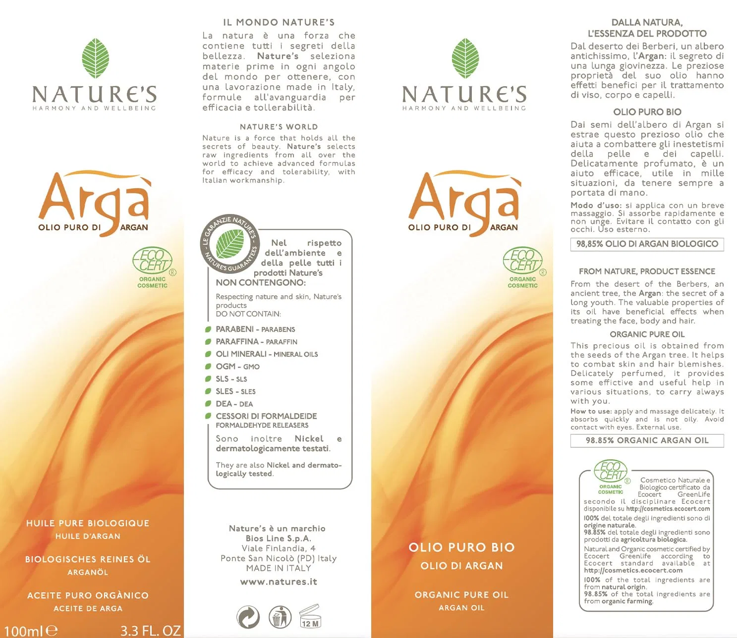 Чистое аргановое масло «Arga' Pure Oil Bio» Bios Line — фото 2