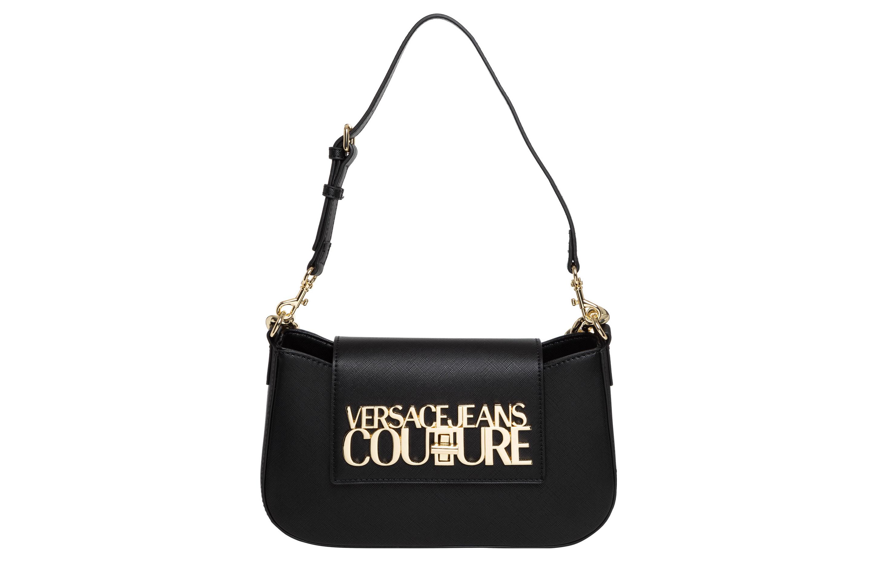 

VERSACE JEANS COUTURE Полиуретановая женская сумка через плечо черного цвета