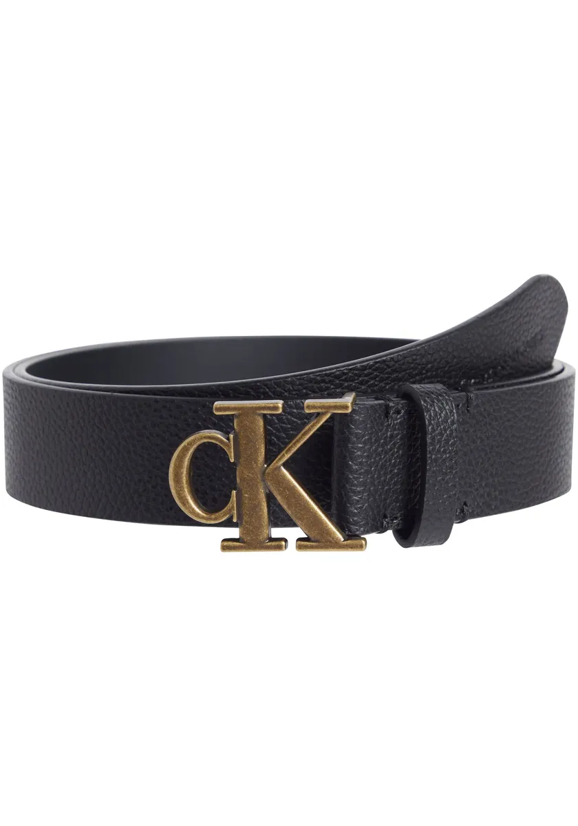 

Кожаный ремень Calvin Klein Jeans "ROUND MONO PLAQUE LTHR BELT 30MM" с фирменной этикеткой Calvin Klein Jeans в качестве застежки, черный