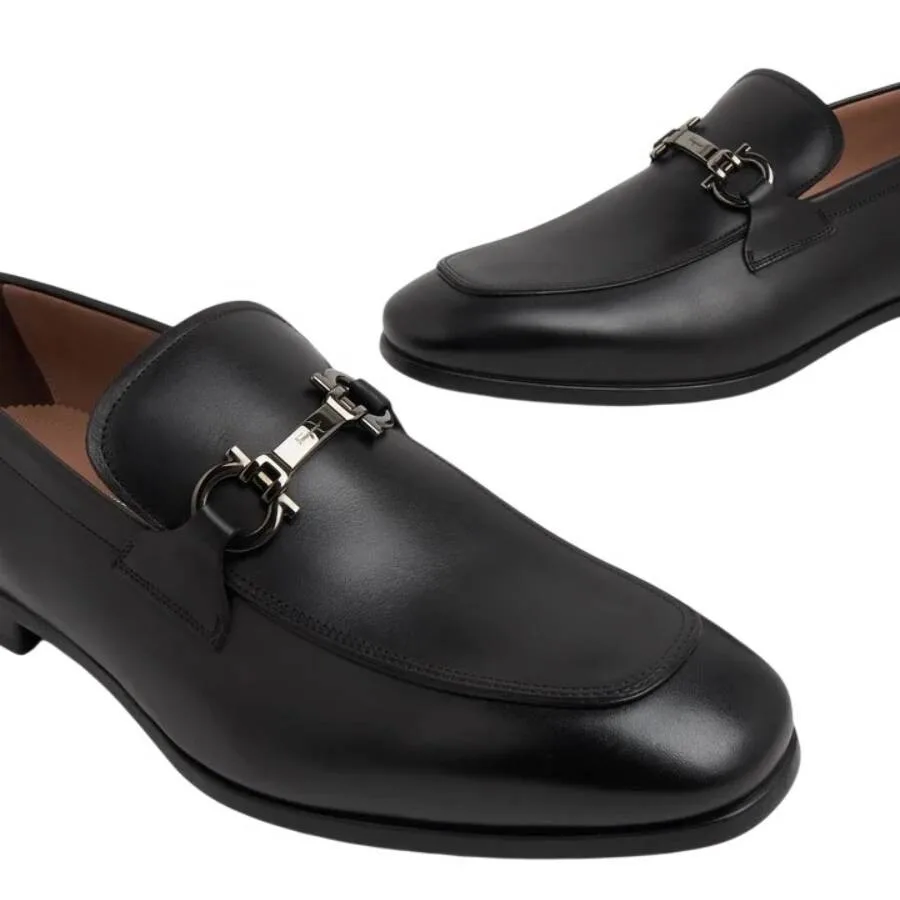 Мокасины Ferragamo Riley Gancini с орнаментом, черный — фото 3
