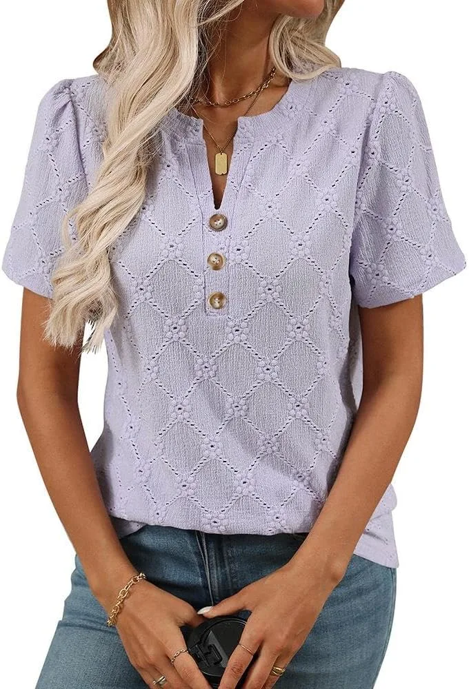 

FMCHICO блузка для женщин V-образный вырез короткий рукав летняя