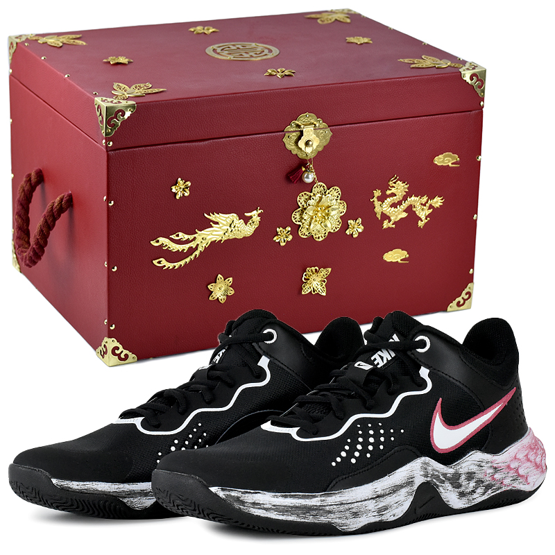 

Nike Баскетбольные кроссовки Fly By Mid 3 Knight Wing Box с износостойким верхом средней высоты, мужские, черно-белые