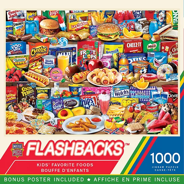 

Шедевры воспоминаний - любимая еда детей, пазл из 1000 деталей Masterpieces Puzzles, multicolor